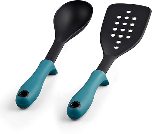 Miniatura 9 de Cook N Home - Juego de utensilios de cocina antiadherentes 12 unidades Mármol rojo, Turquoise