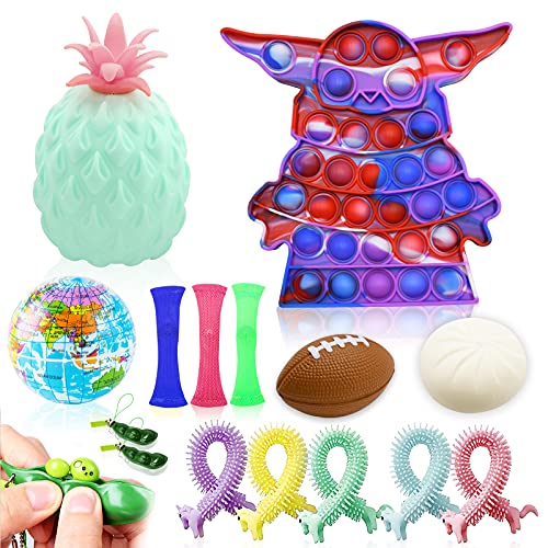15Pcs Sensory Fidget Toys Setï¼Fidget Pack Cheap Relieves Stress and Anti-Anxiety Push pop for Kids Adults Perfect for Birthday Party Favors, School Classroom Rewards