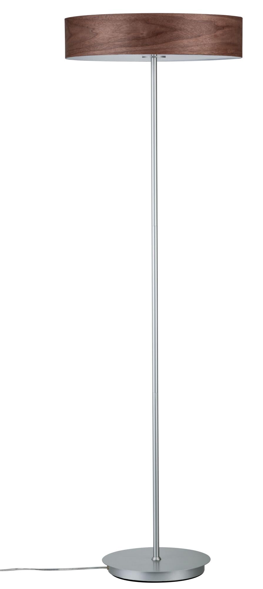 Paulmann 79685 Neordic Liska Floor luminaire max. 3x20W Floor lamp for E27 Lamps Floor luminaire with Wooden Shade Dark Wood/Chrome matt 230V Without lamp — image 1