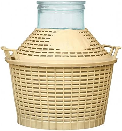 Wide Neck Glass Balloon Fermentation Balloon Wine Balloon Fermentation Barrel in Basket Glass Barrel 15 L BS15