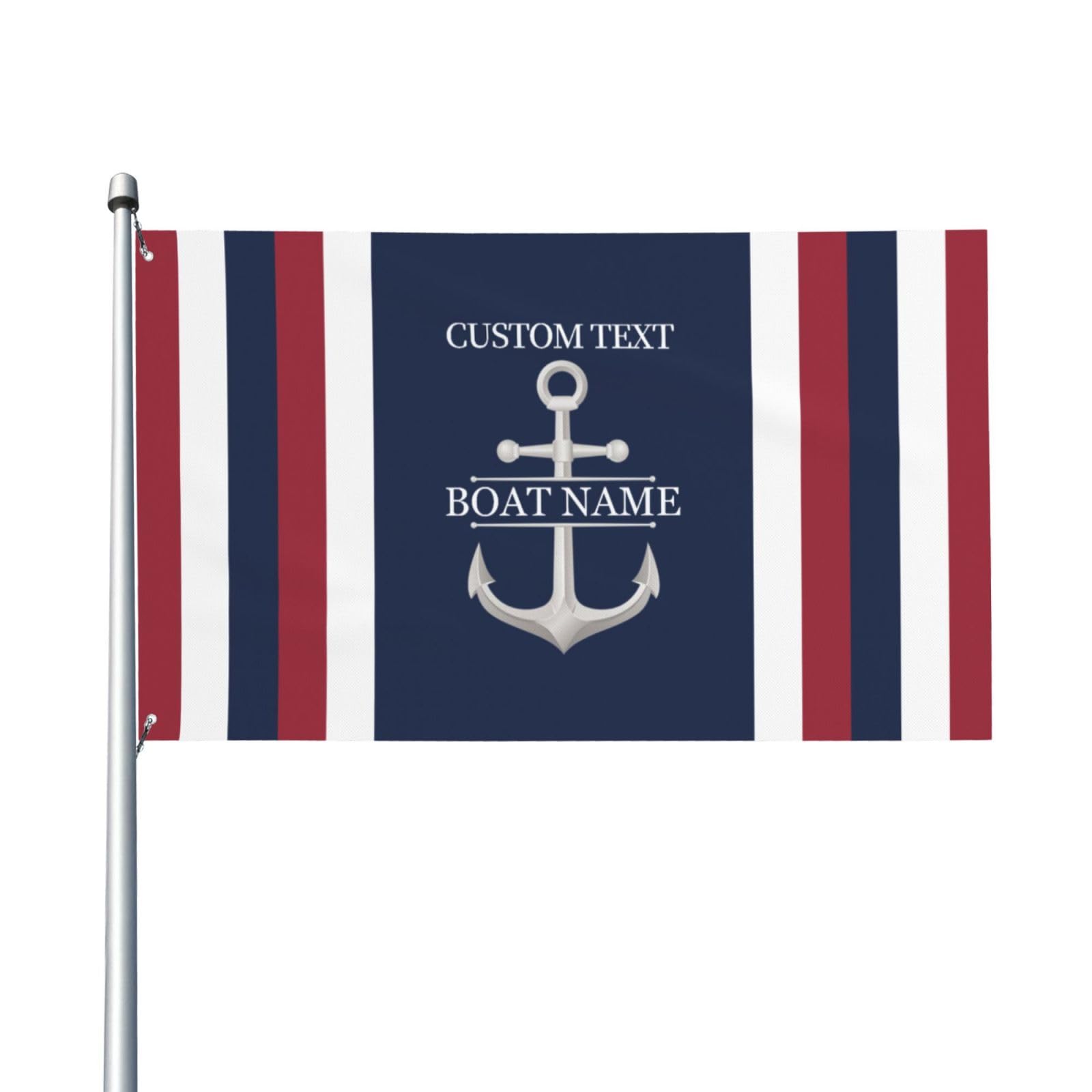 Custom Name Double Sided Nautical Sailing Compass Boat Flag for Outdoor, Personalized Nautical Compass Flag For Boat Ship Sailboat Yard Outside Home Decoration