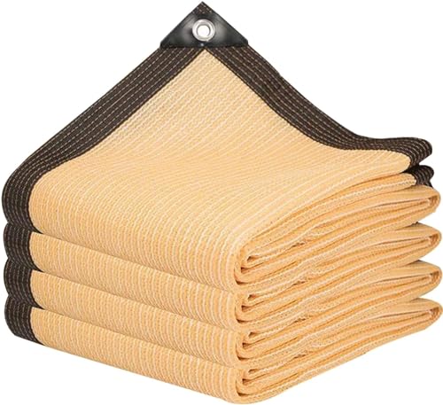 ZOZIJIU Voile d'ombrage beige - Tissu d'ombrage - Filet de protection solaire d'extérieur pour jardin, serre, pergola, arrière-cour, terrasse, plantes à...