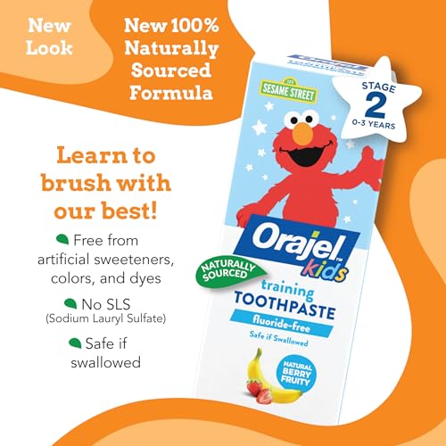 orajel kids elmo training toothpaste fluoride-free 1 pediatrician recommended fluoride-free toothpaste 15oz tube