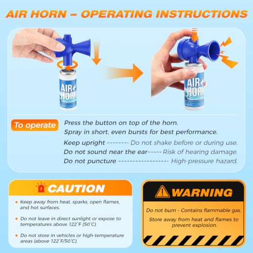 Nicehil 2 Pack Air Horn, 122dB Loud Marine Safety Horn for Boating, Blue by Nicehill - Used condition - Image 9