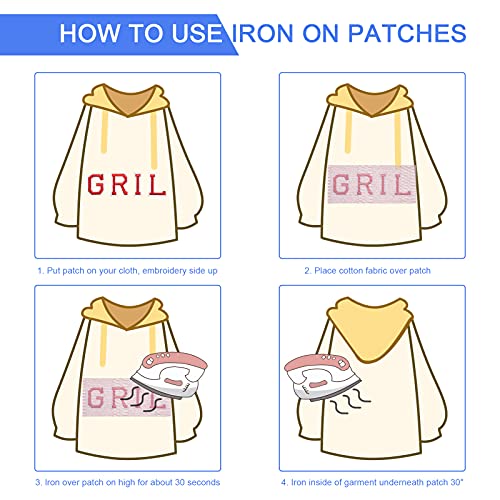 Smfanlin - 156 toppe termoadesive per vestiti, 6