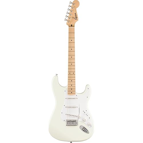 Fender FSR Squier Sonic Stratocaster Electric Guitar - Arctic White, Maple Fingerboard, White Pickguard