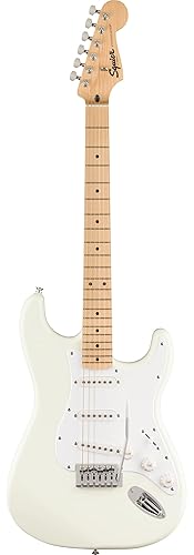 Fender FSR Squier Sonic Stratocaster Electric Guitar - Arctic White, Maple Fingerboard, White Pickguard