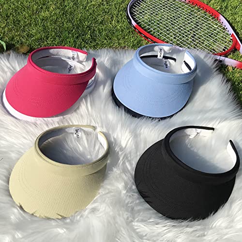 Image of 2 Pack Visor Women Men Sun Hat Clip On Visors Adjustable Sport Wide Brim Cap