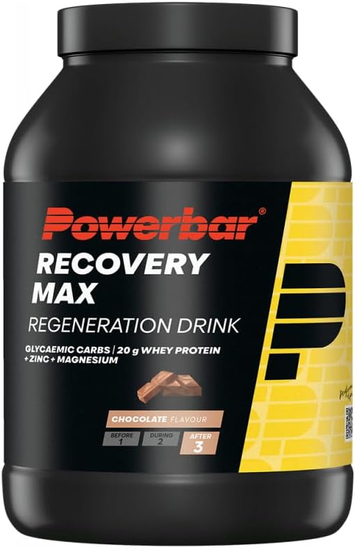 PowerBar Recovery Max Chocolate 1144g - Regeneration Whey Drink with Carbohydrates + Magnesium and Zinc