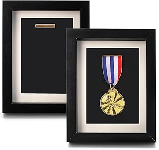 2-Pack Medal Display Box, Wooden 6 X 8 Inch Photo Frame, Medal Display Box for Marathon, Swimming, Football and Other Even...