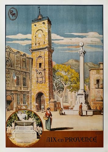 Affiche de collection Aix En Provence 50X70 Cm imprimee sur papier d'art de qualite superieure