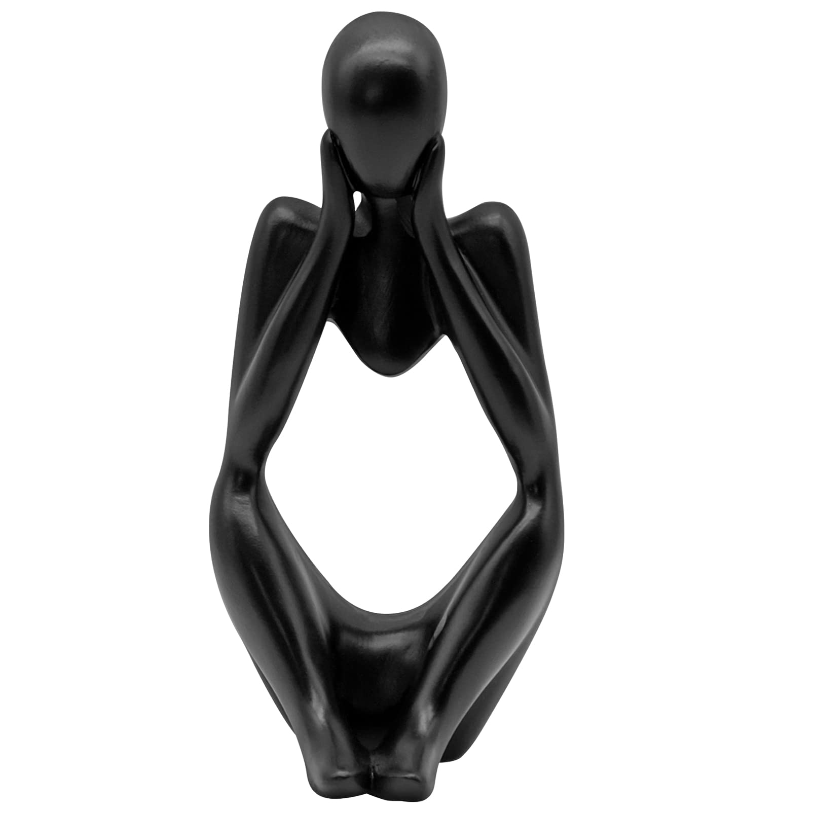 Thinker Statue Sculpture Ornament Resin Black Abstract Thinker Sculpture Modern Crafts Art Decorative Accessories for Home Living Room Office