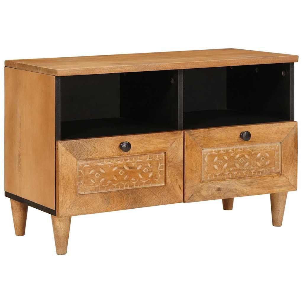 Mueble bajo para TV, color marrón claro, madera 70 x 33 x 46 cm | Estantería flotante para ahorrar espacio para sala de estar y dormitorio, con amplio cajón y estantes.