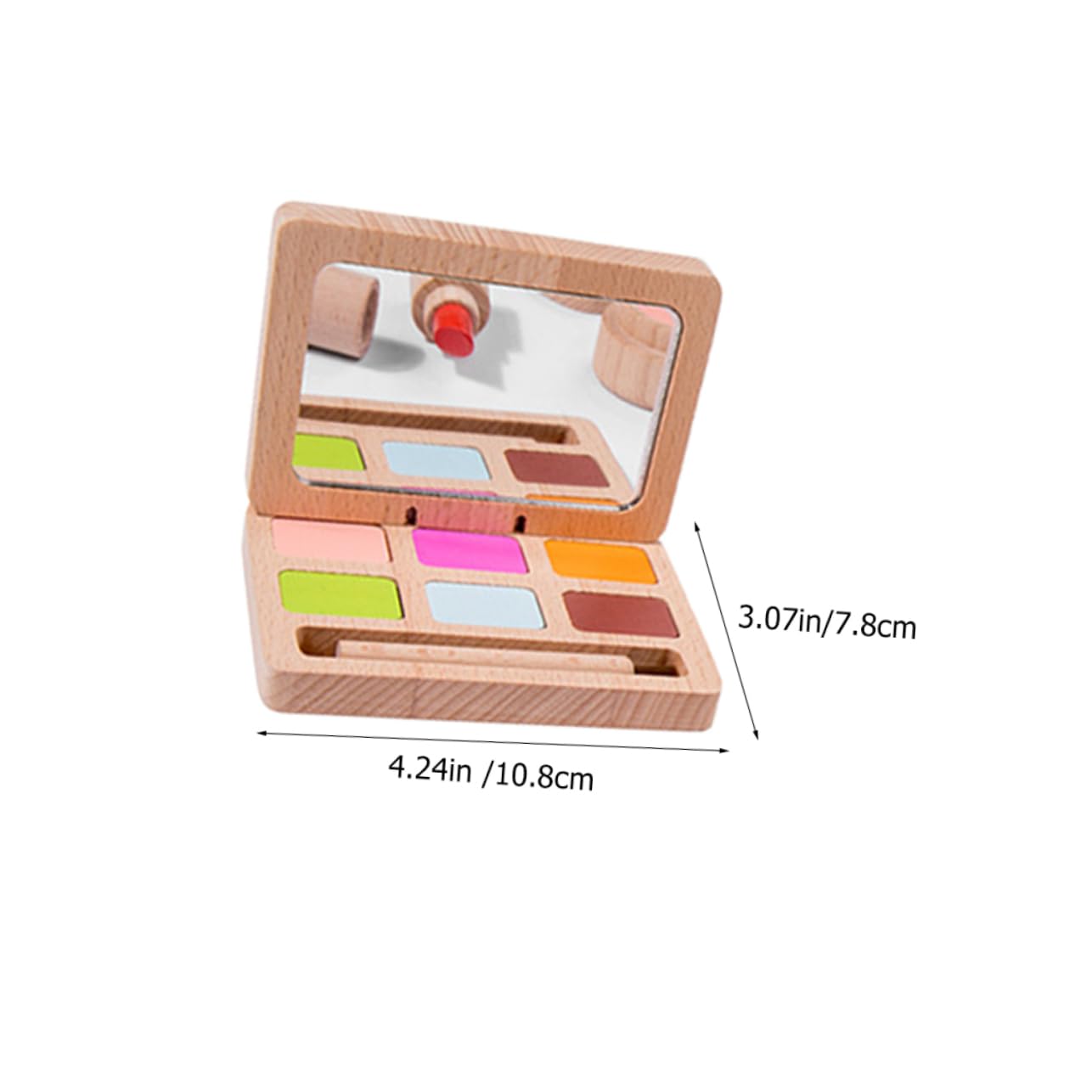 GARVALON Trucco Bambina Legno Make Up con Accessori Salone Bellezza Kit Educativo per Bambine Regalo Compleanno e Natale Materiale Sicuro e Realizzato con Cura