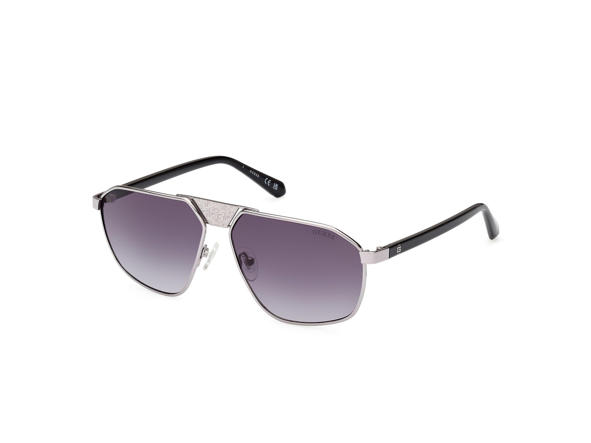 GUESS GU00086 Sunglasses, Men, Shiny Gunmetal (Multicolor), One Size