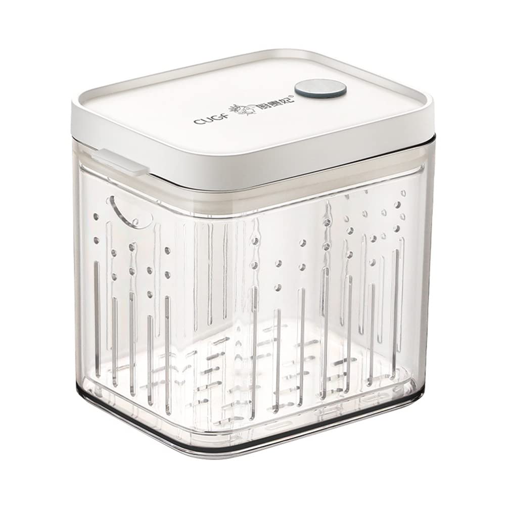 WSDF Plastic Containers, Fresh-Keeping Box Refrigerator Fruit Vegetable Drain Crisper, Small Plastic Containers with Lids for Sauce, Dips, Salads, Kitchen Storage Containers