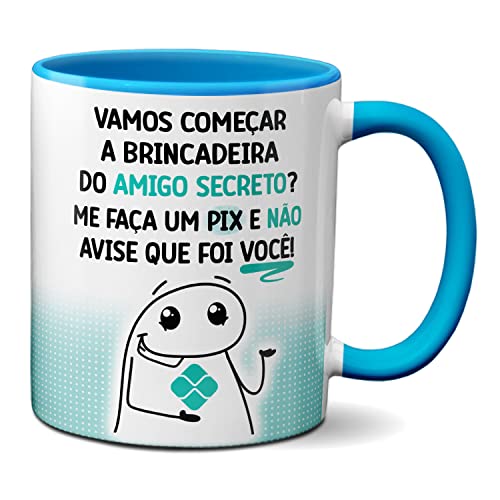 Caneca Flork Amigo Secreto: Me Faz Um Pix E Não Me Conta (Azul)