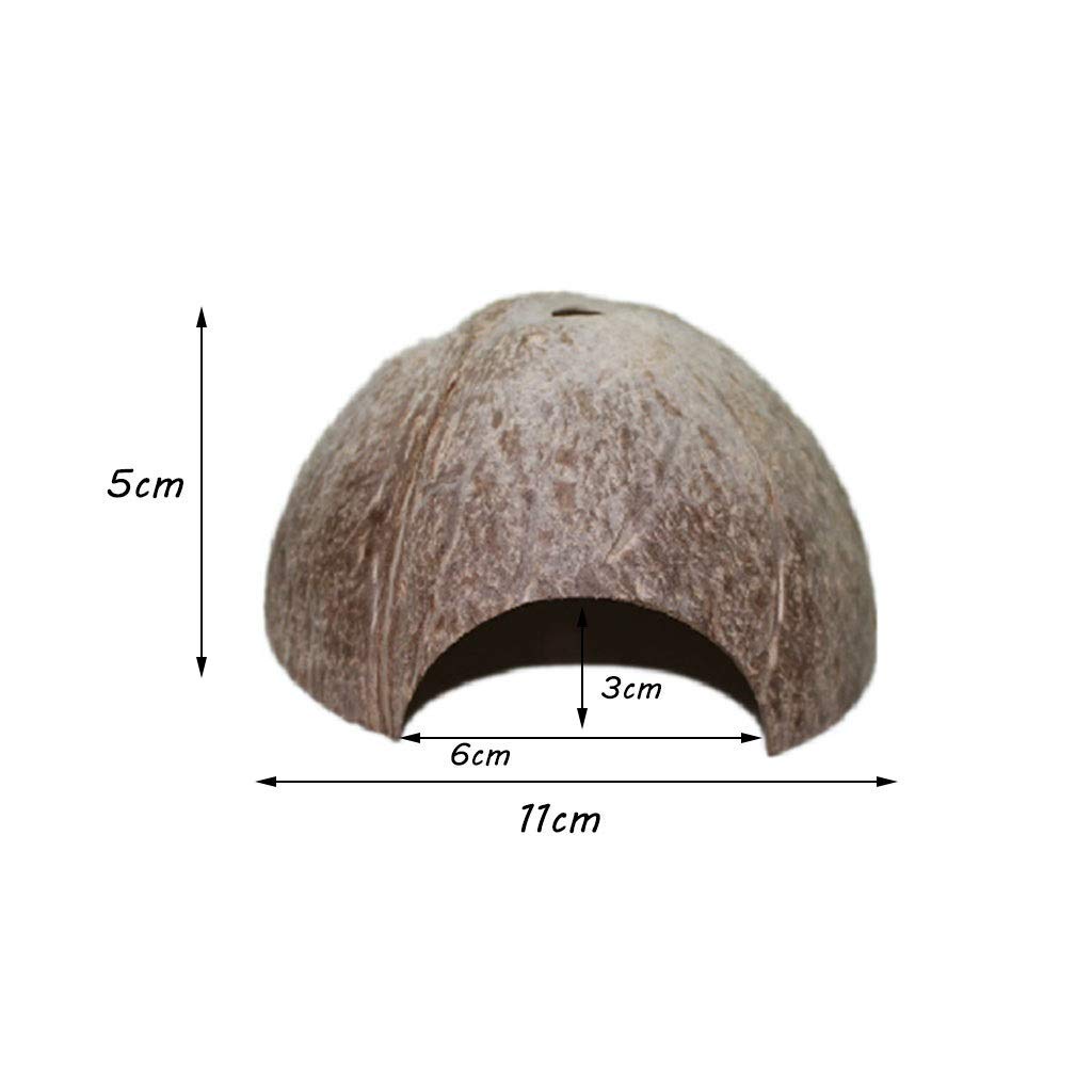 Escondite de Reptiles, cáscara de Coco, Caja de Cueva de Reptiles, decoración de hábitat, escondites de arañas, Peces, lagartos, Serpientes, Accesorios para Cajas de Reptiles, Adornos