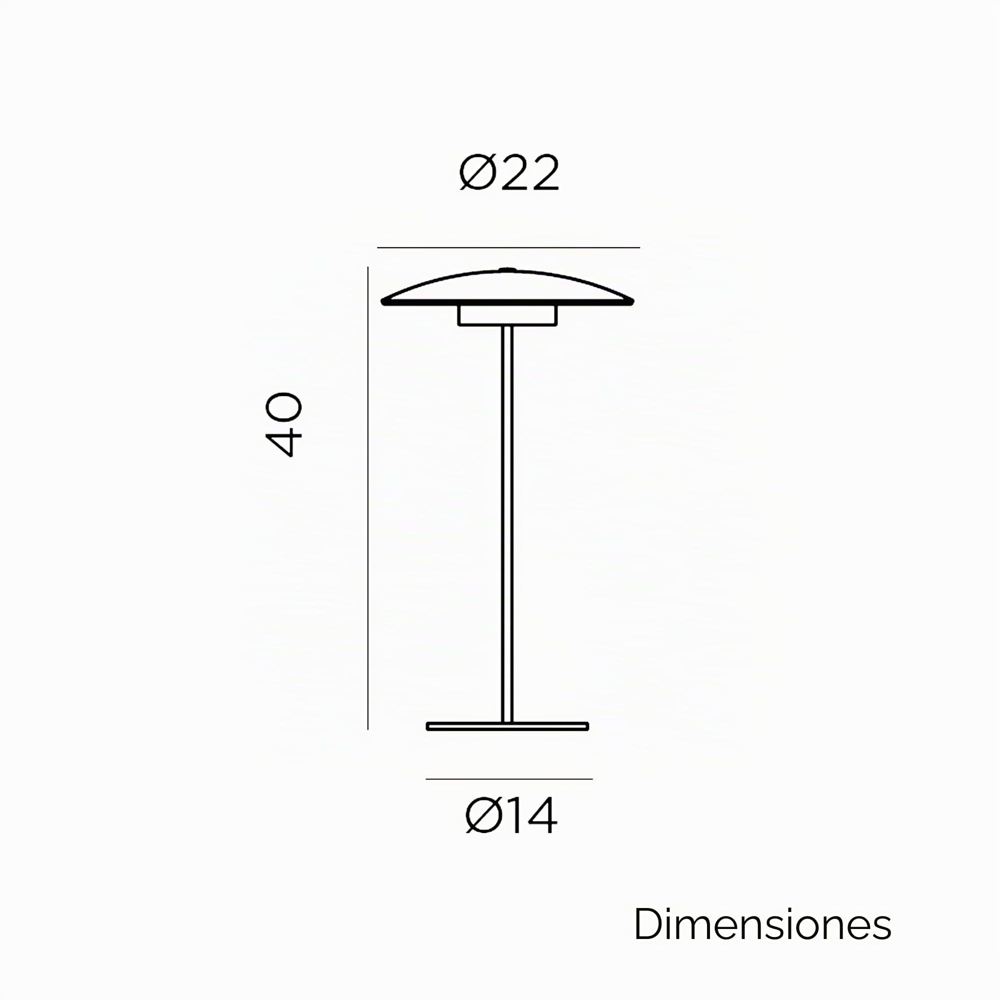 newgarden - Lámpara de Mesa Portátil SARDINIA. Luz LED Cálida 400 Lúmenes Sin Cables. Con Batería Recargable Hasta 20H de Uso (Antracita, 40 cm)