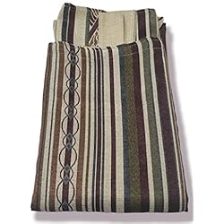 Cortinas De Tela Para Negocio Mercatienda.es Cortinas Rústicas Alpujarras Jacquard - Diseño de Rayas, 140x260cm - 55% Algodón 45% Poliéster - Certificación Oeko-Tex - para Uso Interior y Exterior. (Toledo)