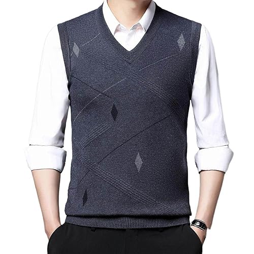 Pull déb en maille épaisse avec motif à losanges d'une qualité supérieure pour homme