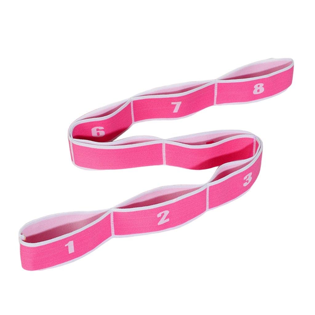 MERISHOPP® Yoga Pull Strap Fitness Str Band Resistance Loop Pink White_8 Loops | Sporting Goods|Fitness, Running & Yoga|Fitness Equipment & Gear|Resistance Trainers | 1 Piece Yoga Strap-image-34