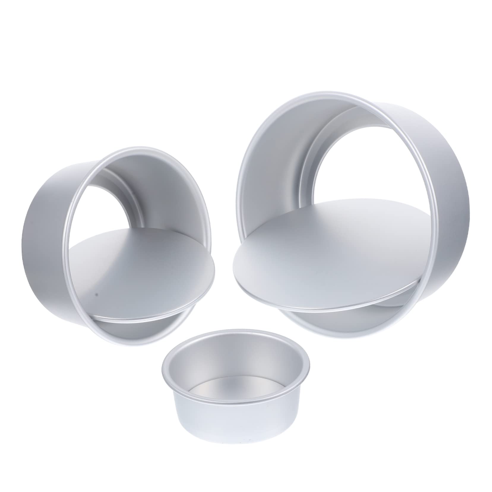 OUNONA 3pcs Cake Mold Baking Ring for Biscuit Muffin and Deep Cake Pan Non Bakeware for Oven Baking for Beginners and Experienced Bakers