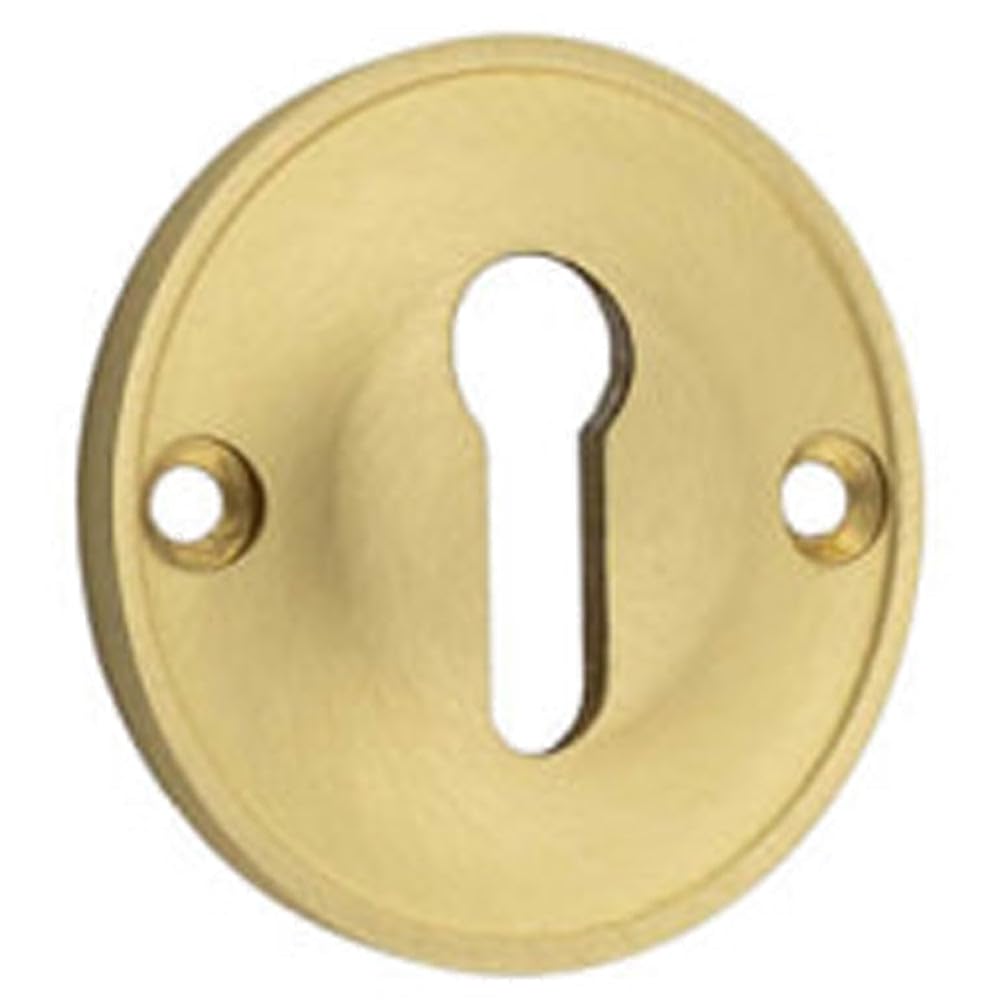 B&Q -  40mm Satin Brass Keyway Escutcheon For Luxurious HomesSolid Brass Key Hole Cover