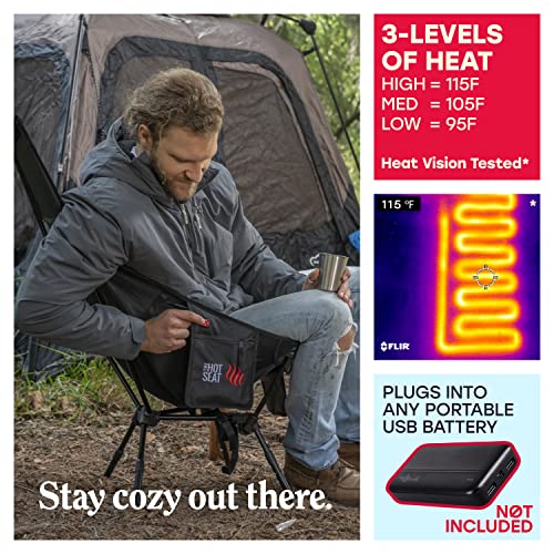 POP-The-Hot-Seat-Heated-Ultralight-High-Back-Chair-with-Headrest-for-Camping-or-Backpacking-2-Pockets-Cup-Holder-Carry-Bag-Battery-NOT-Included