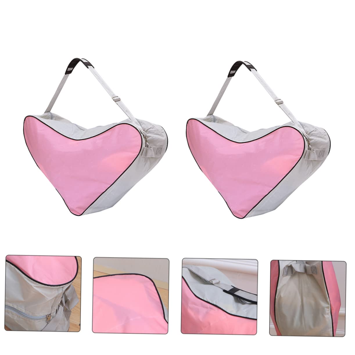 BESPORTBLE Borsa Porta Pattini a Triangolo 2 Pezzi in Oxford Rosa | Roller Skates e Inline Skates Shoes, Riutilizzabile, Portatile, Facile da Pulire