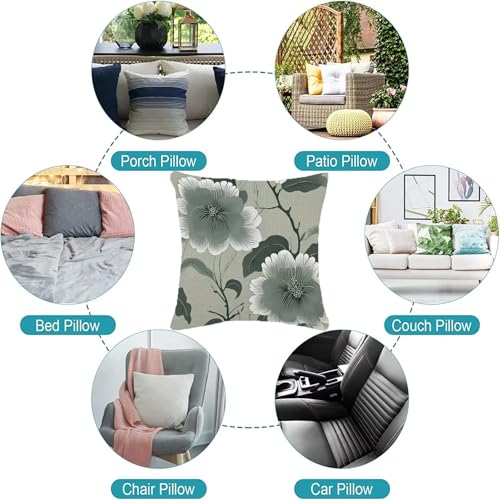 Coussin extérieur imperméable 50x50 fleur avec fermeture invisible - 8