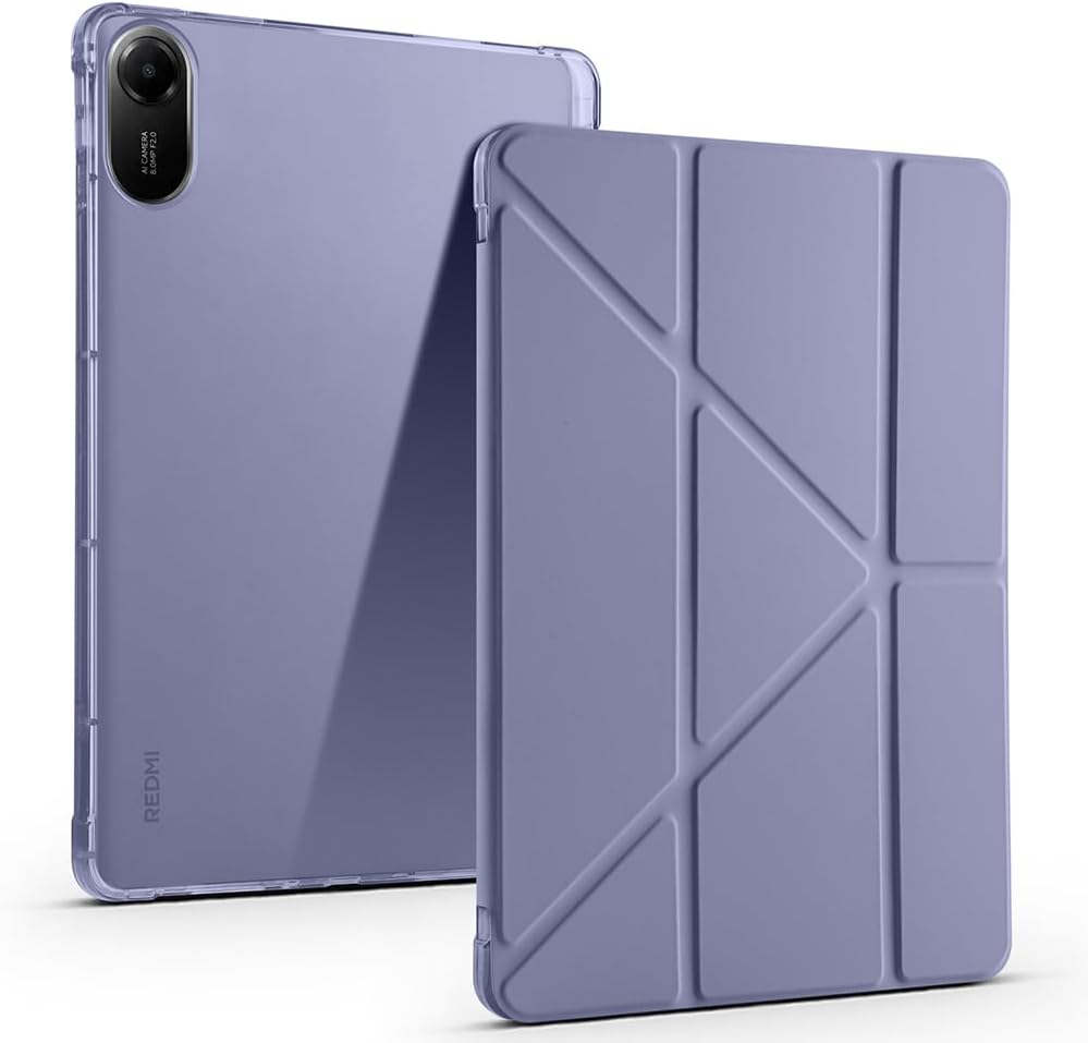 Zore Xiaomi ile uyumlu Redmi Pad 2 Kılıf Zore Tri Folding Kalem Bölmeli Standlı Kılıf Mor