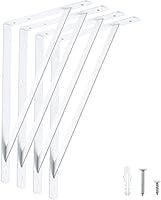 Vista 11 de HOME MASTER HARDWARE Soportes de estante de 10 x 8 pulgadas, soporte de ángulo de pared triangular de 90 grados en L para estantes flotantes, Negro