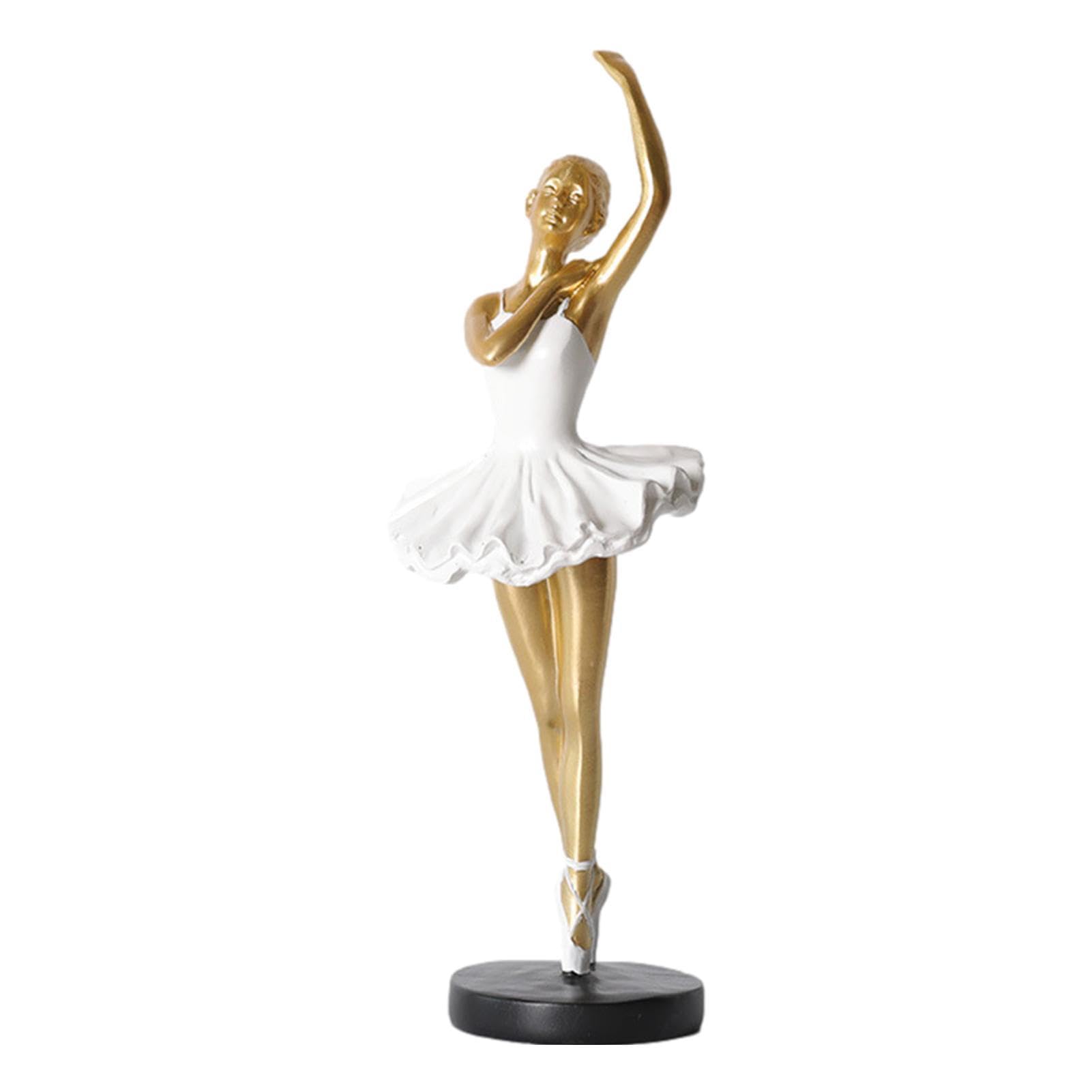 Dirfuny Ballerina Girl Figurines Ballet Dancer Statue Art Sculpture Figure Resin Home Decoration Desk Ornament for Your Desk/Bookshelf/Dinning Table