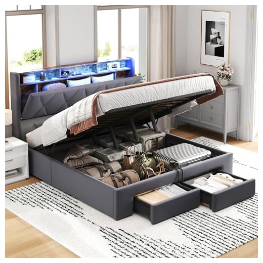 Home Treats Grey Double Ottoman Bed Curved | Winged Headboard Ottoman Storage Bed | Velvet Upholstered Bed Frame 4FT6 135 x 190 cm (Double, No Mattress)... 33 Double Bed Frame with Storage Drawers, 4ft6 Upholstered Ottoman Bed with Charging-Station & LED-Lighting, Soft Velvet Bed with Concealed Headboard Storage, No Mattress (Grey, 135 x 190 cm)