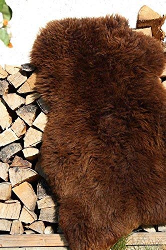 Alpenfell Schaffell Braun Premium-Qualität Lammfell 110-120cm ökologische Gerbung