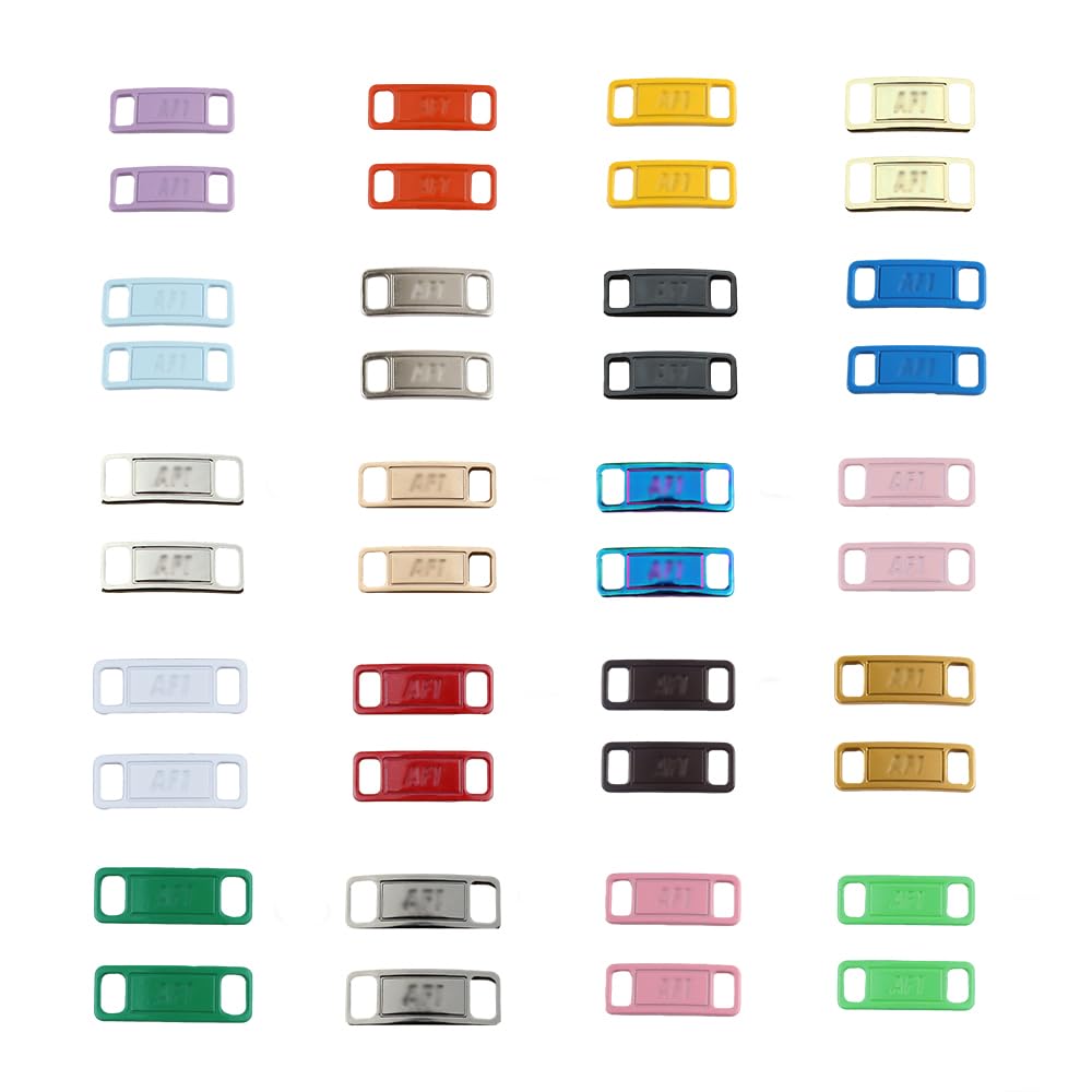 20 Pairs Sneaker Shoe Lace Charms for Nike Air Force 1 (AF1) | Personalize with Vibrant and Colorful (20 Colors)