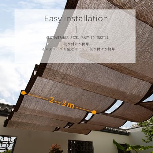 Toile pergola rétractable imperméable et résistante aux UV avec cordes - 5