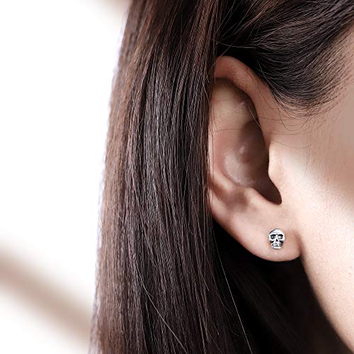 Boma Jewelry Sterling Silver Skull Skeleton Stud Earrings3