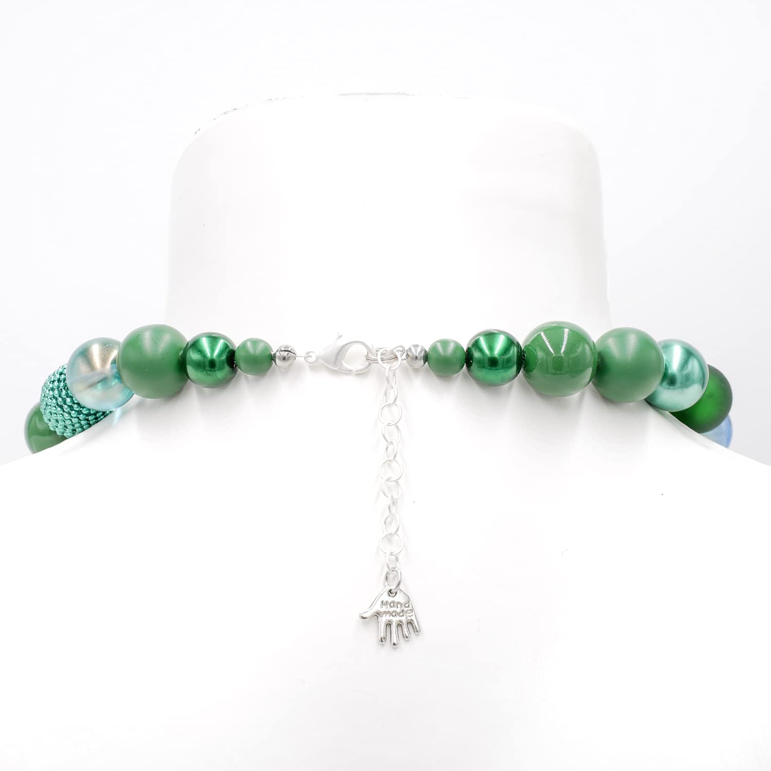 Perlenkette Halskette Damen Handmade 45 cm Statement Kette