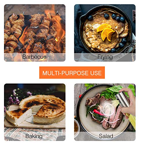 Ruolan Olive Oil Sprayer Mister Oil Sprayer for Cooking，Food-Grade Glass Oil Spray Transparent Vinegar Bottle Oil Dispenser for Kitchen BBQ, Grilling and Roasting - Thumbnail 2