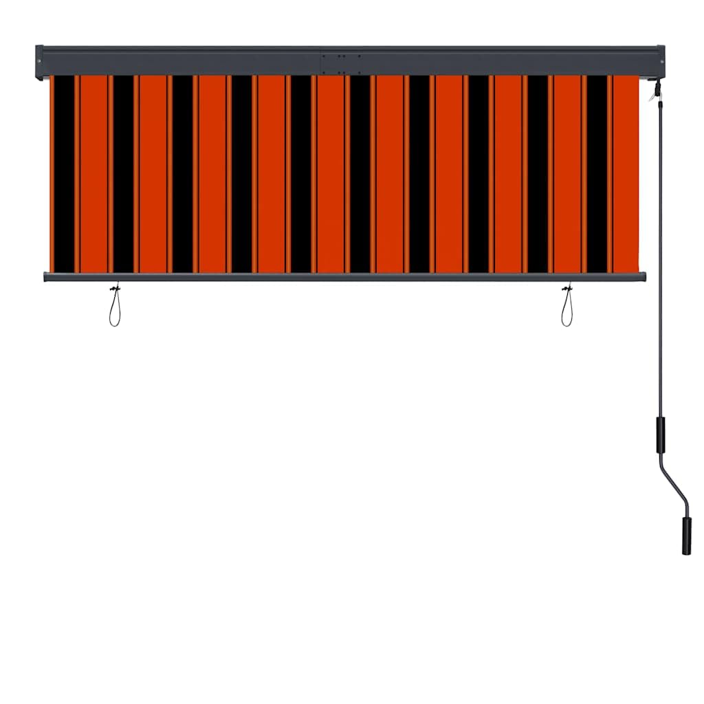 Store Roulant d'Extérieur Manuel 160x250 cm Orange et Marron, Volet Vertical pour Balcon Terrasse et Jardin, Store Vertical avec Manivelle et Coffre en Acier