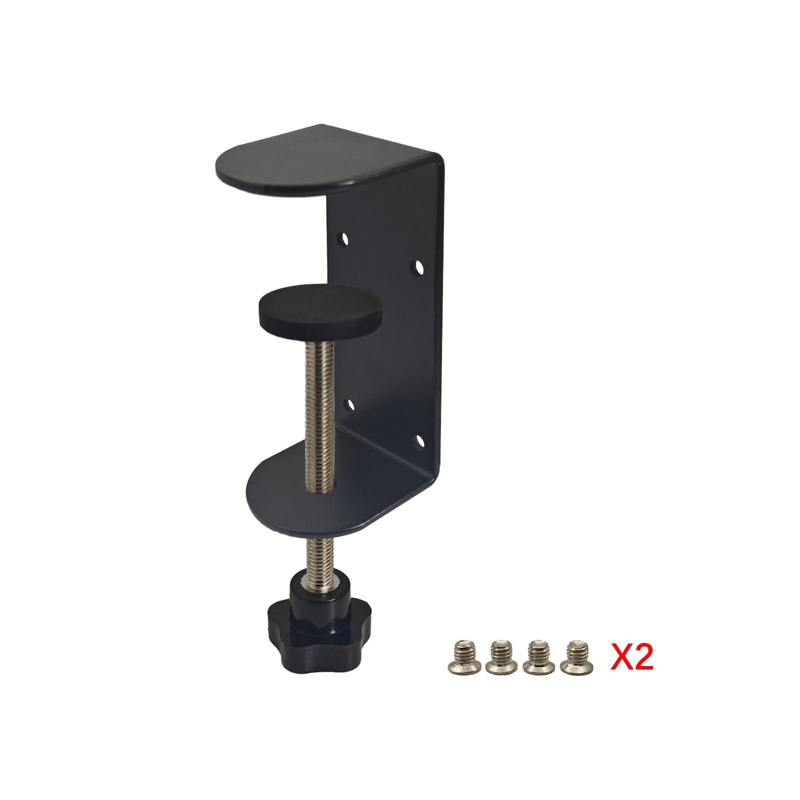 Jhanw 3 inch C-Clamp with Four Small Holes in The Back, 2-Pack Adjustable Desk C Clamps for Range 0.35"~3.37" - Image 4