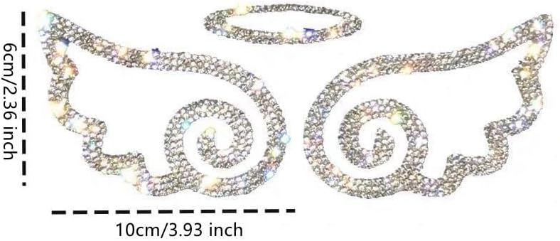 Miniatura 4 de 5 calcomanías de alas de ángel con diamantes de imitación universales para bricolaje, disfraz de automóvil, mochila, accesorios, manualidades,