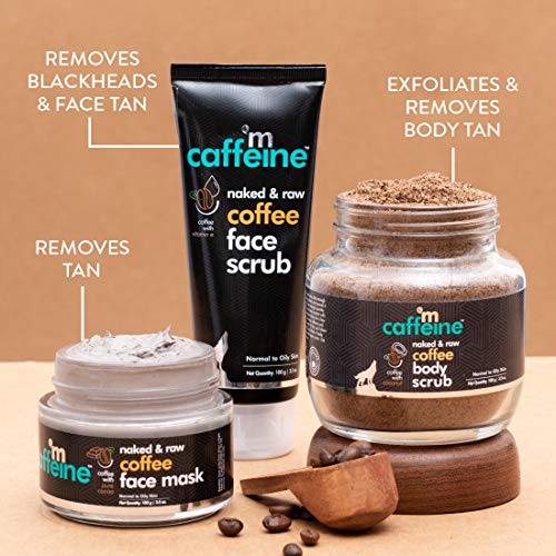 MCaffeine Coffee De-Tan Kit | Exfoliation | Body Scrub, Face Scrub, Face Mask | Oily/Normal Skin | Paraben and Mineral Oil-free - Image 2