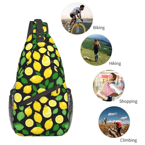 Mochila tipo bandolera urbana negra para senderismo miniatura 6
