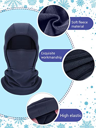 Honoson 1 Hole Kids Ski Mask Winter Balaclava Warm Kids Full Face Mask Cover Windproof for Boys Girls Outdoor Sports(Navy Blue)4