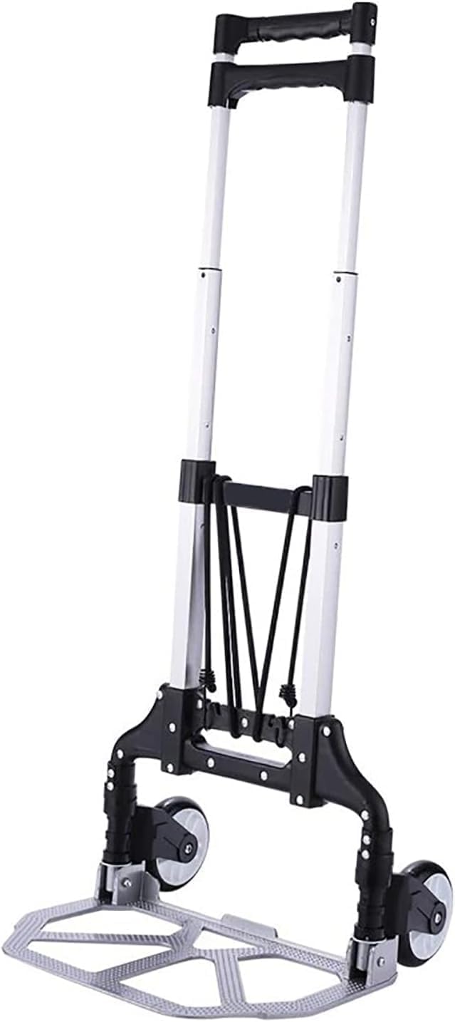 Dezyn Silver, Black - 80Kg Heavy Duty Lightweight Folding Hand Sack Trolley Sack Truck Barrow Cart Trolley Industrial Warehouse Hand Truck, Sack Truck, 37X6x64cm