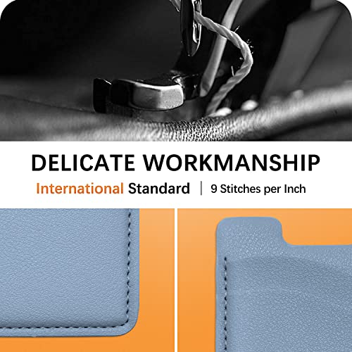 Phone Wallet Stick On, Leather Phone Card Holder, Stretchy Card Holder For Back Of Phone Credit Card Holder For Phone Case Compatible With Most Cell Phone (Iphone, Samsung) - 2Pack Blue #TOP3