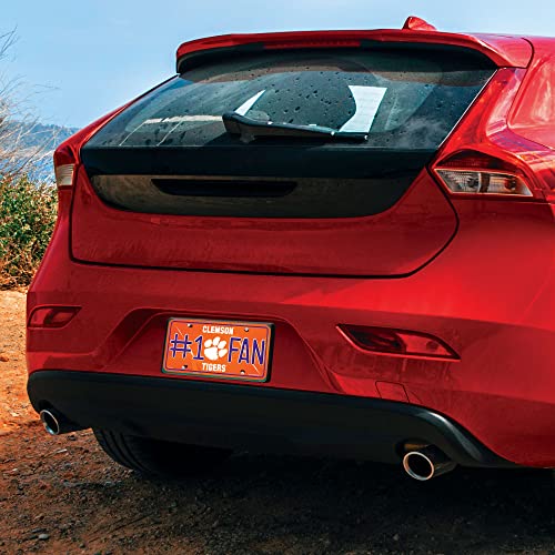 Ncaa Clemson Tigers #1 Fan Metal License Plate Tag #TOP2